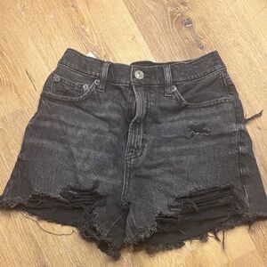 American Eagle Outfitters Black Distressed Jean Shorts